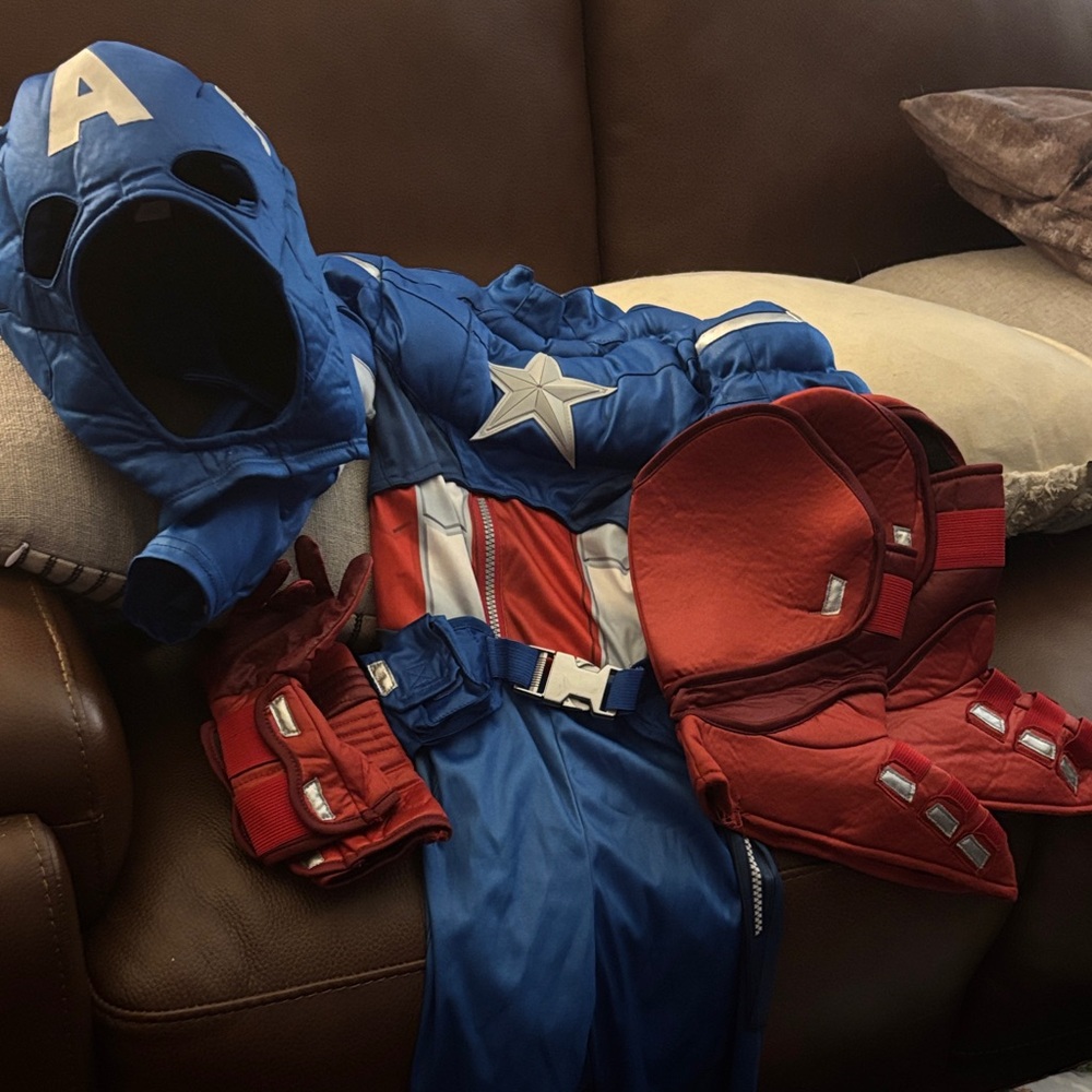 Disney Captain America Superhero Costume - Blue, Red, and White previously loved